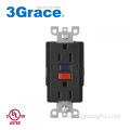 125V 15Amp Black GFCI Outlet For LED Light